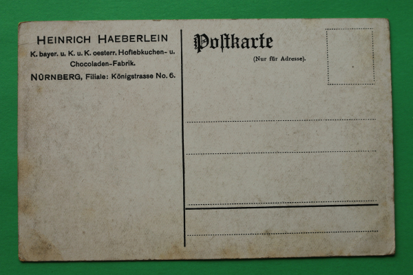 AK Nürnberg / 1905-1930 / Heinrich Haeberlein / Lebkuchen Schokoladen Fabrik / Königstrasse 6 / Hausansicht Kutsche Auto